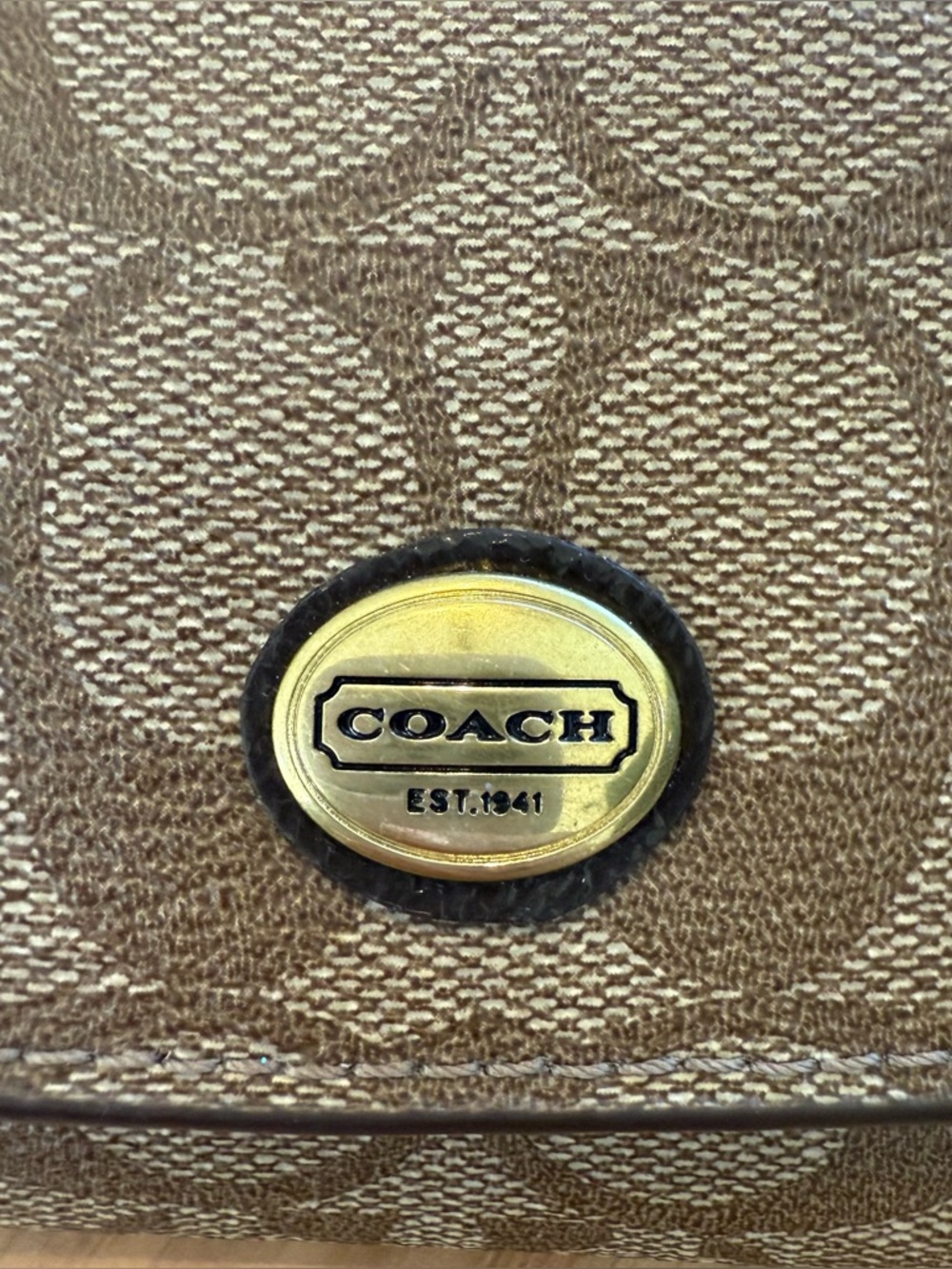 Coach Signature Canvas Continental Wallet in Brown - Picture 3 of 14